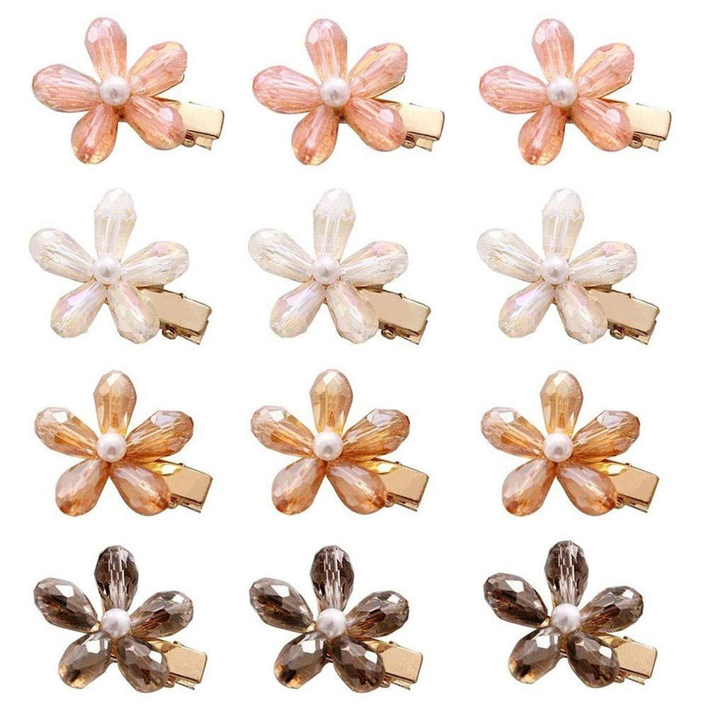 Clips cristal MIAO JIN en blanco, para peinados elegantes con brillo sutil.