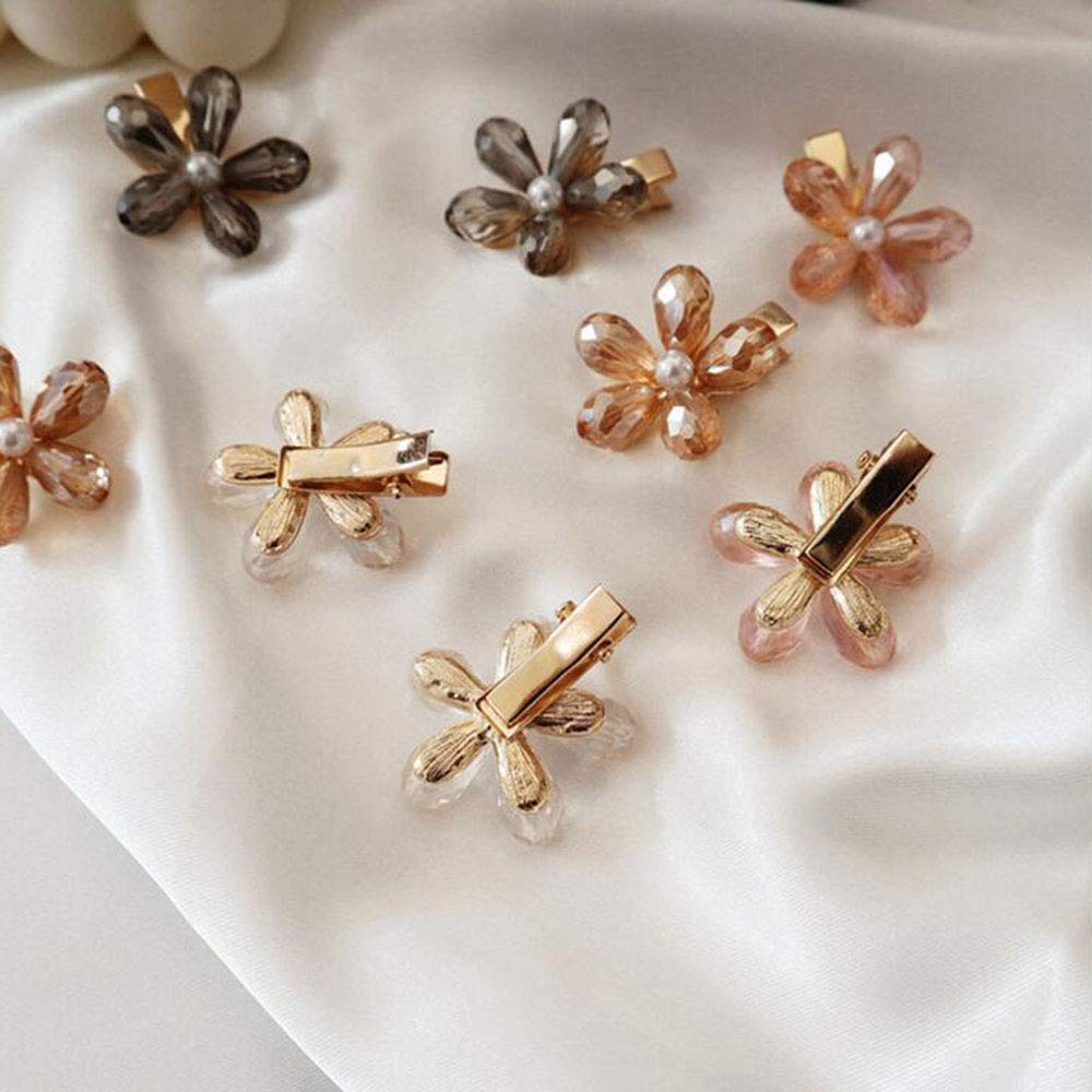Clips cristal MIAO JIN en champán, añade brillo elegante a cualquier estilo.