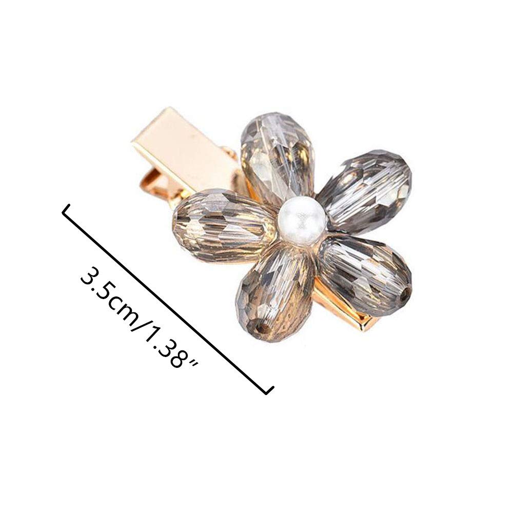 Clips cristal MIAO JIN en rosa, realzan peinados diarios con toque glamoroso.