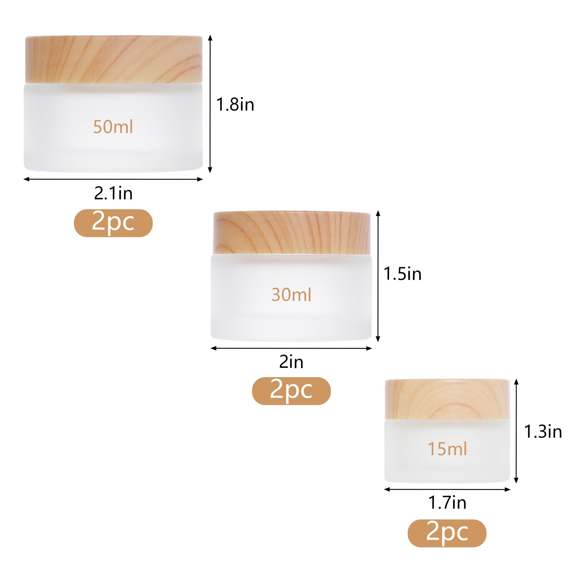Miayon frascos 30ml con tapa madera, ideal para muestras y viajes