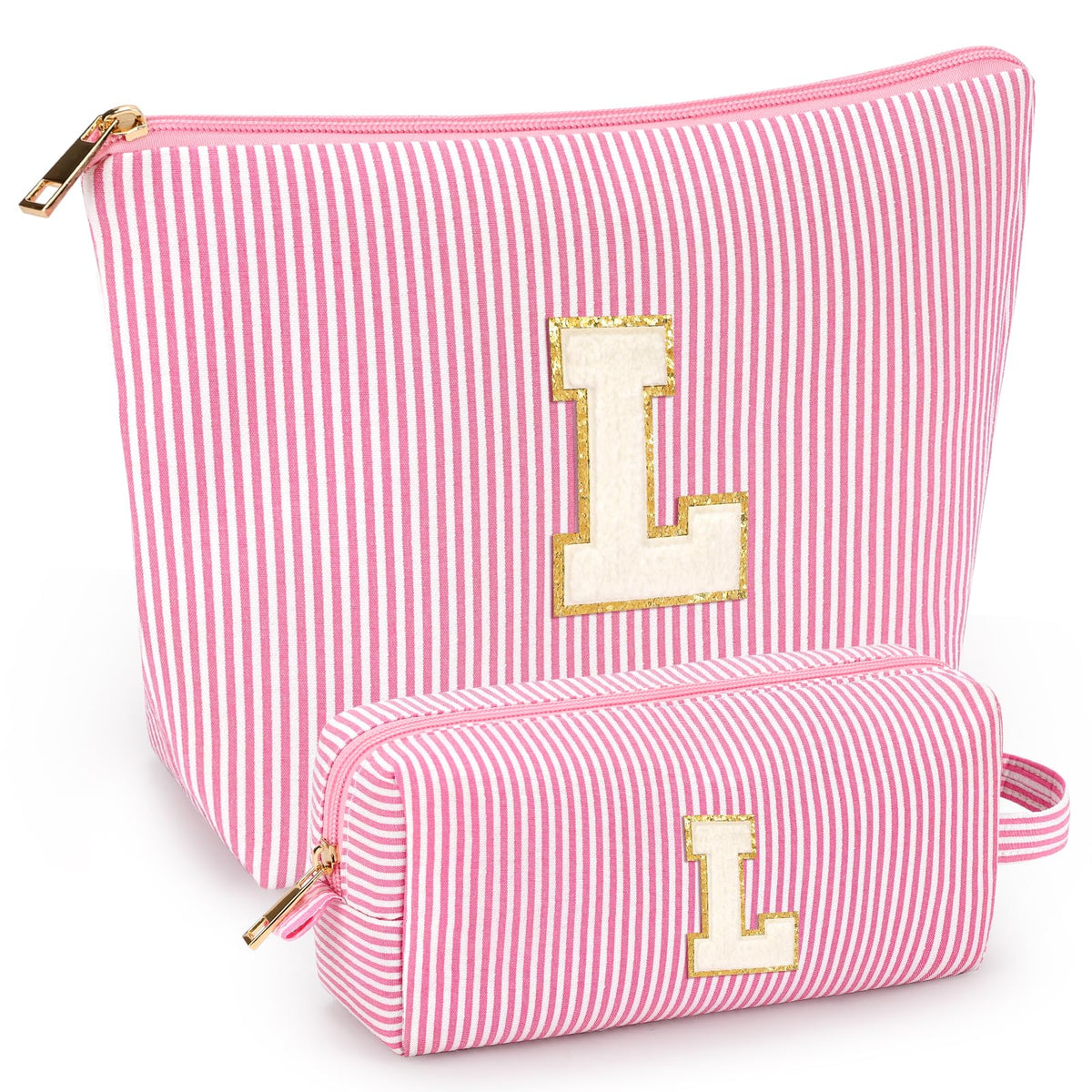 Mibasies bolsas de maquillaje iniciales, frente: organización rápida de cosméticos.