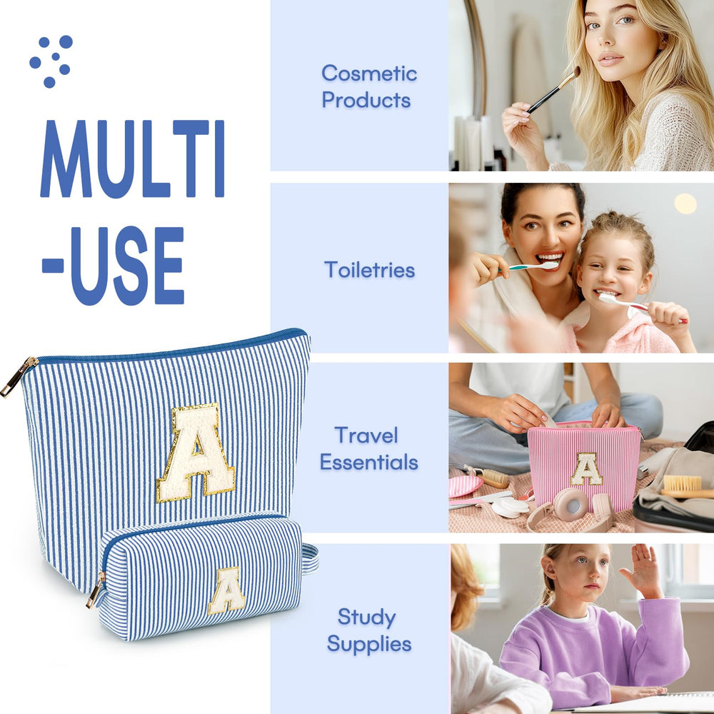 Mibasies diseño con letras azul, estuche moderno para regalar.