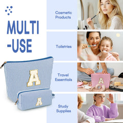 Mibasies diseño con letras azul, estuche moderno para regalar.