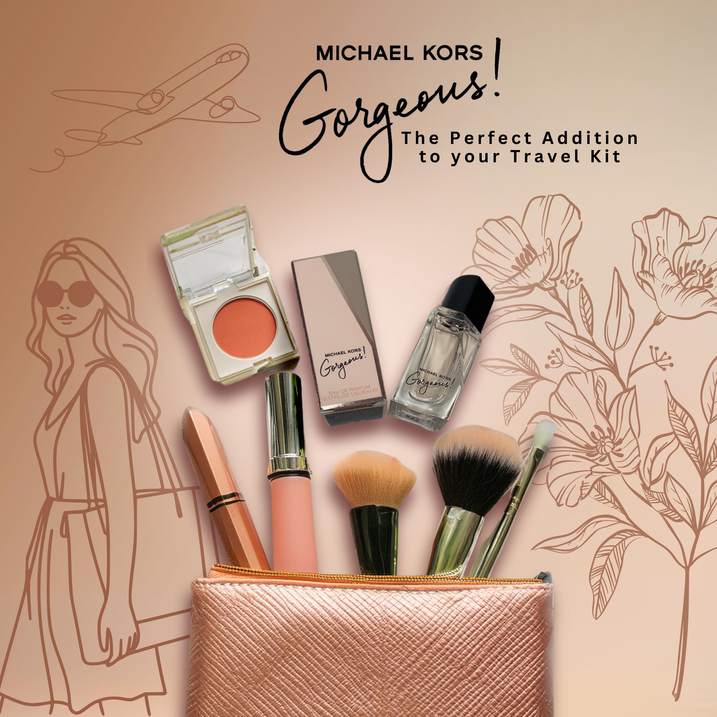 Michael Kors Gorgeous, envase portátil para llevar en bolso y retoques durante el día.