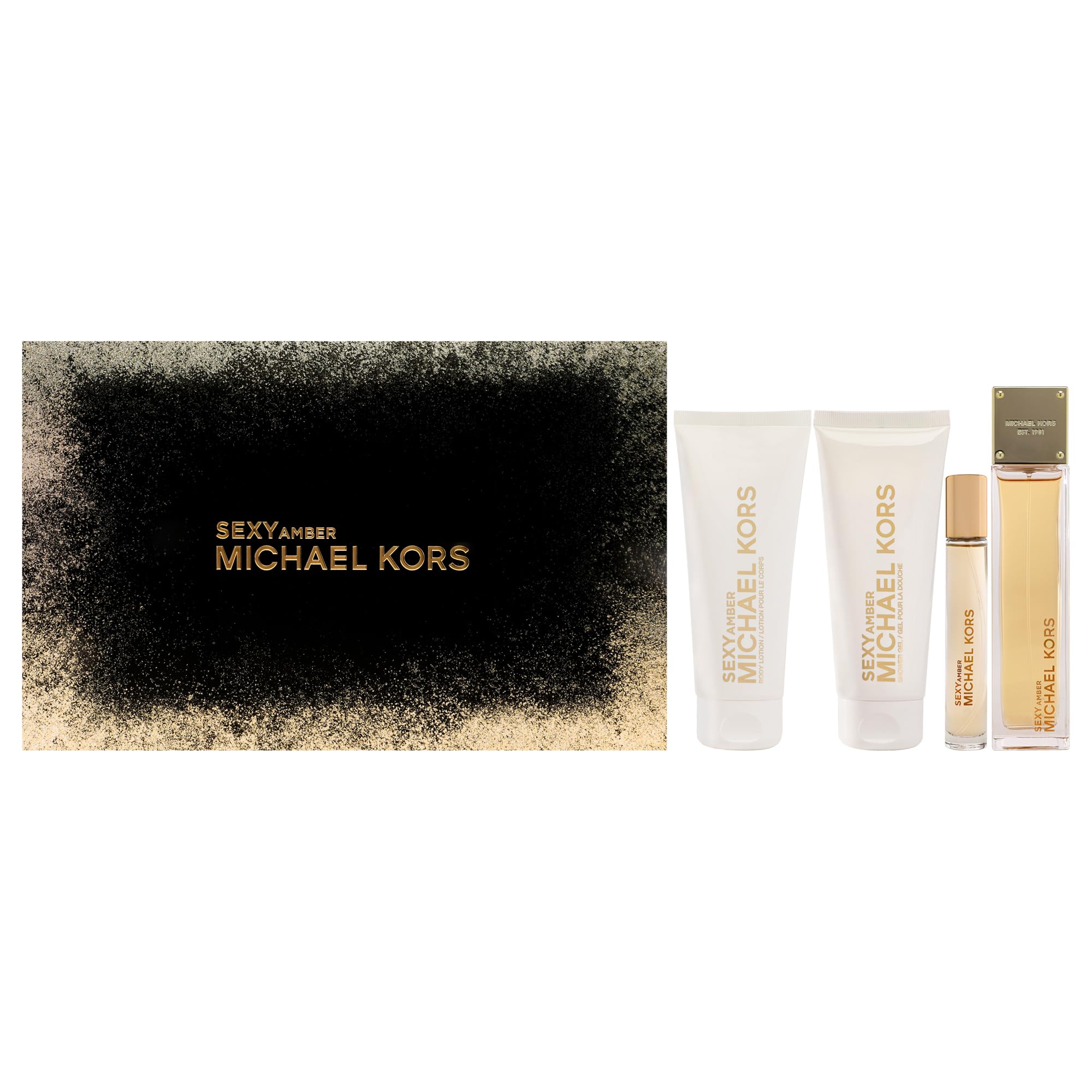 Frasco de Michael Kors Sexy Amber EDP, fragancia cálida y elegante.