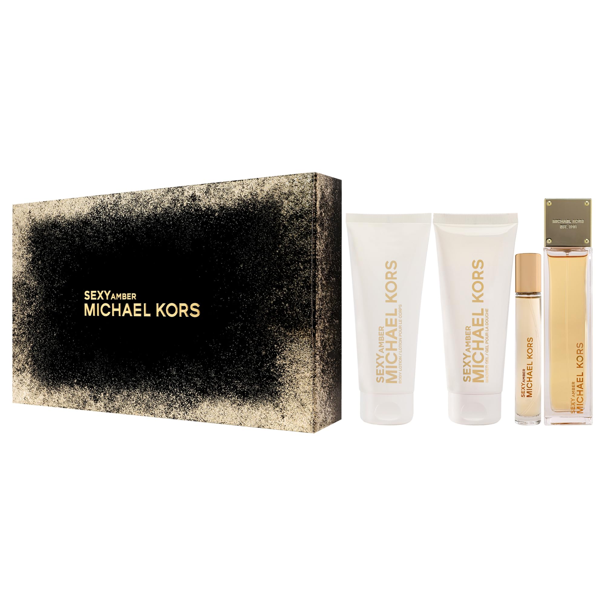 Gel de ducha de Michael Kors Sexy Amber limpia y deja fragancia.