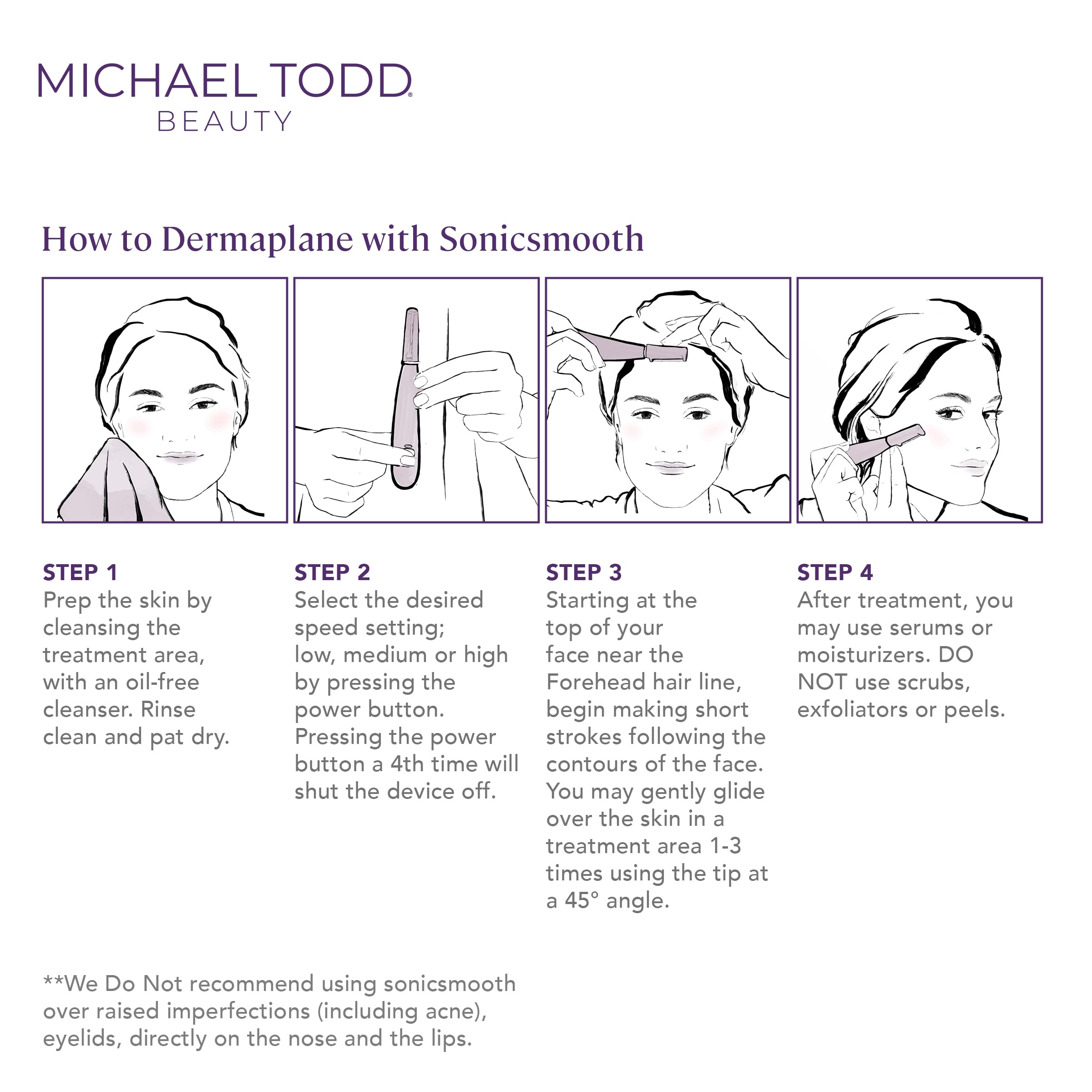 Sonicsmooth de Michael Todd, hojas para 8 semanas de dermaplaning.