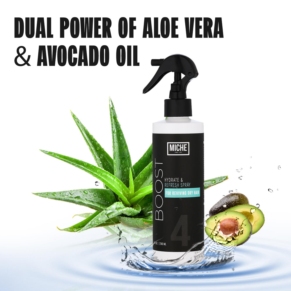 Miche Beauty aceite ligero para cabello, controla el frizz sin pesadez.