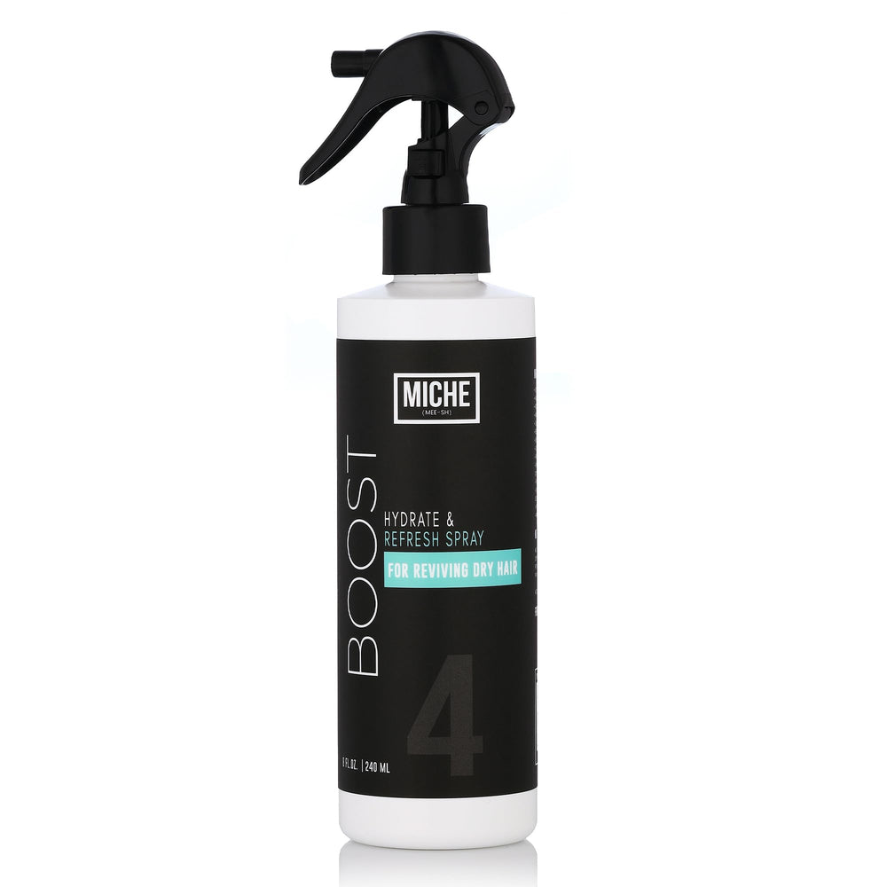 Miche Beauty spray hidratante para cabello, hidrata y suaviza mechones secos.