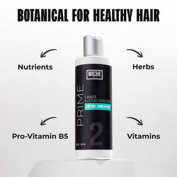 Miche Beauty Prime 3 Minutos: frasco con Pro‑Vitamina B5 para nutrición profunda.