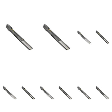 MicroTouch Titanium Trim, vista frontal con accesorios, facilita un corte preciso en casa.