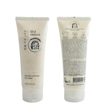 MIDHA Salvado de arroz, exfoliante de grano fino para poros limpios