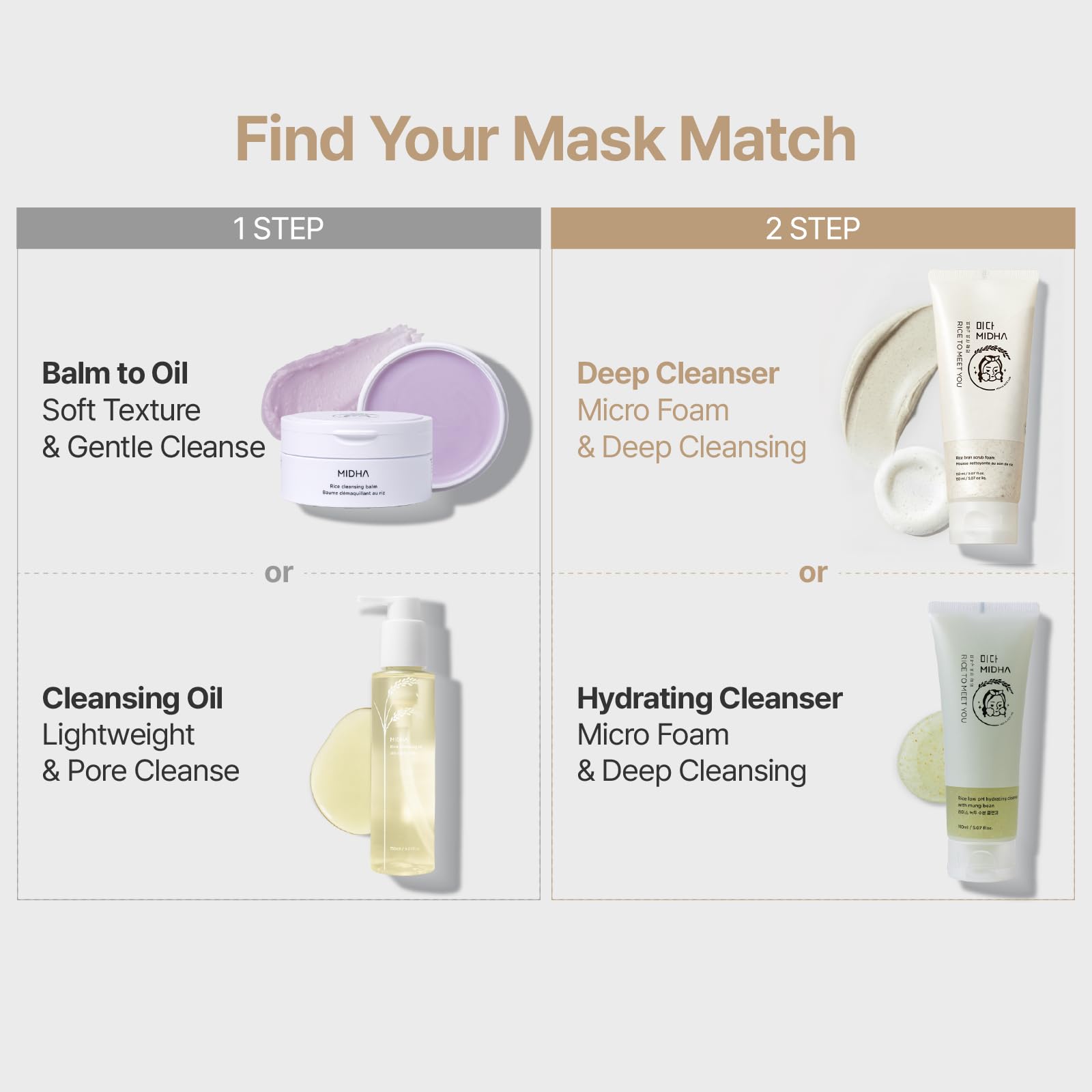 MIDHA Textura de espuma micro-cremosa para exfoliar sin irritar
