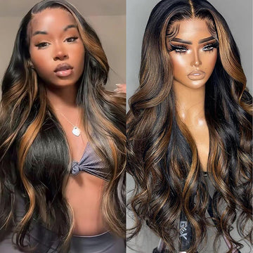 Miear 13x6 Ombre Front Wig: línea natural para una apariencia suave y definida.