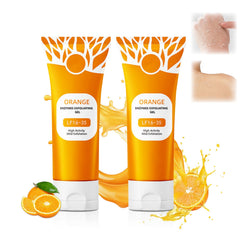 Miehoous gel exfoliante naranja para cara y cuerpo, limpieza suave y refrescante.