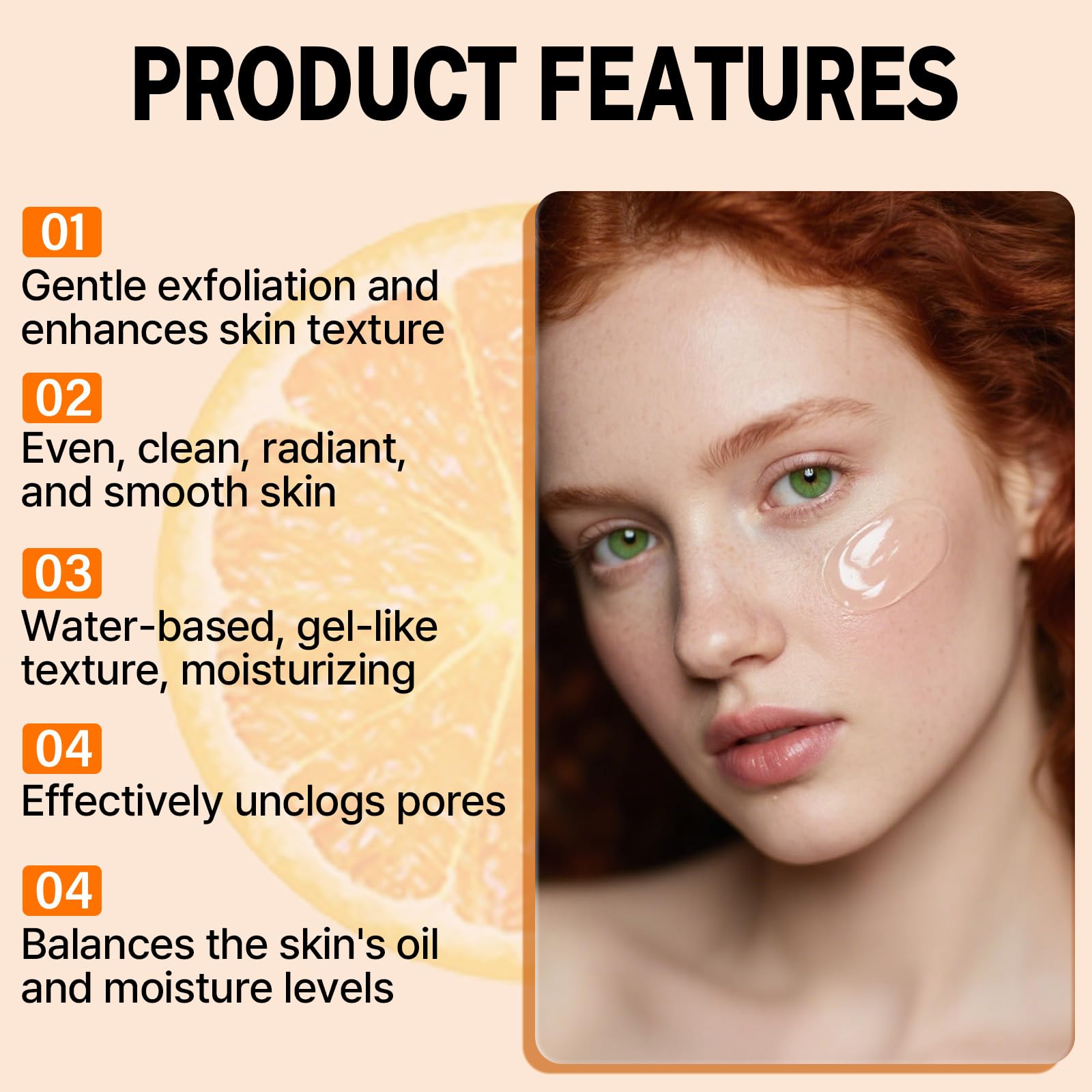 Miehoous hidratación profunda con naranja, hidratación duradera para la piel.