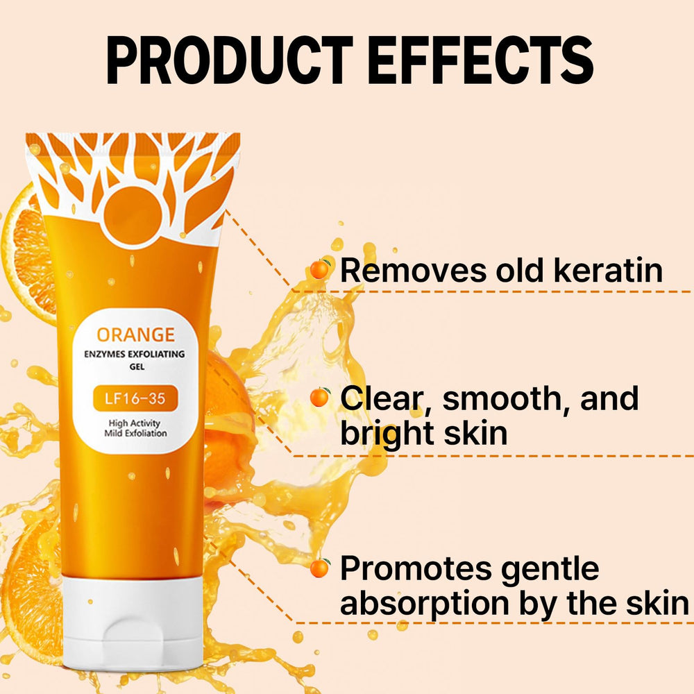 Miehoous gel exfoliante naranja deja la piel suave y fresca.