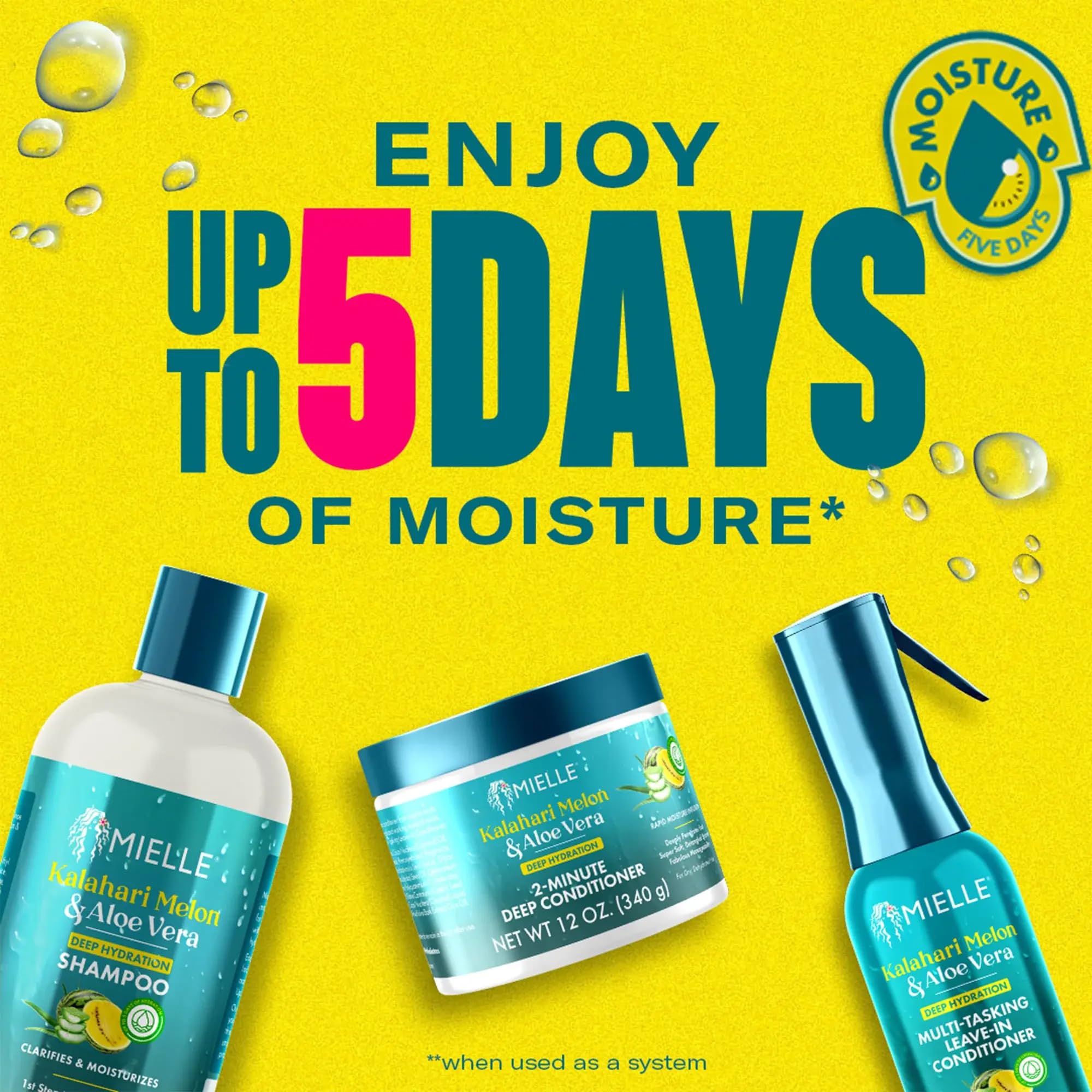 Mielle Kalahari Melon & Aloe Presentación de 6.7 oz para cuidado diario