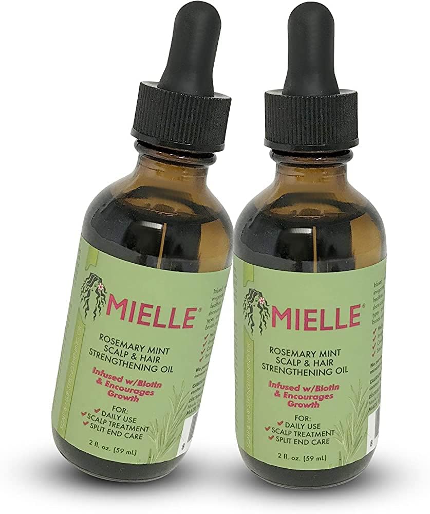 Mielle Organics aceite crecimiento pelo romero menta fortalece folículos y aroma.