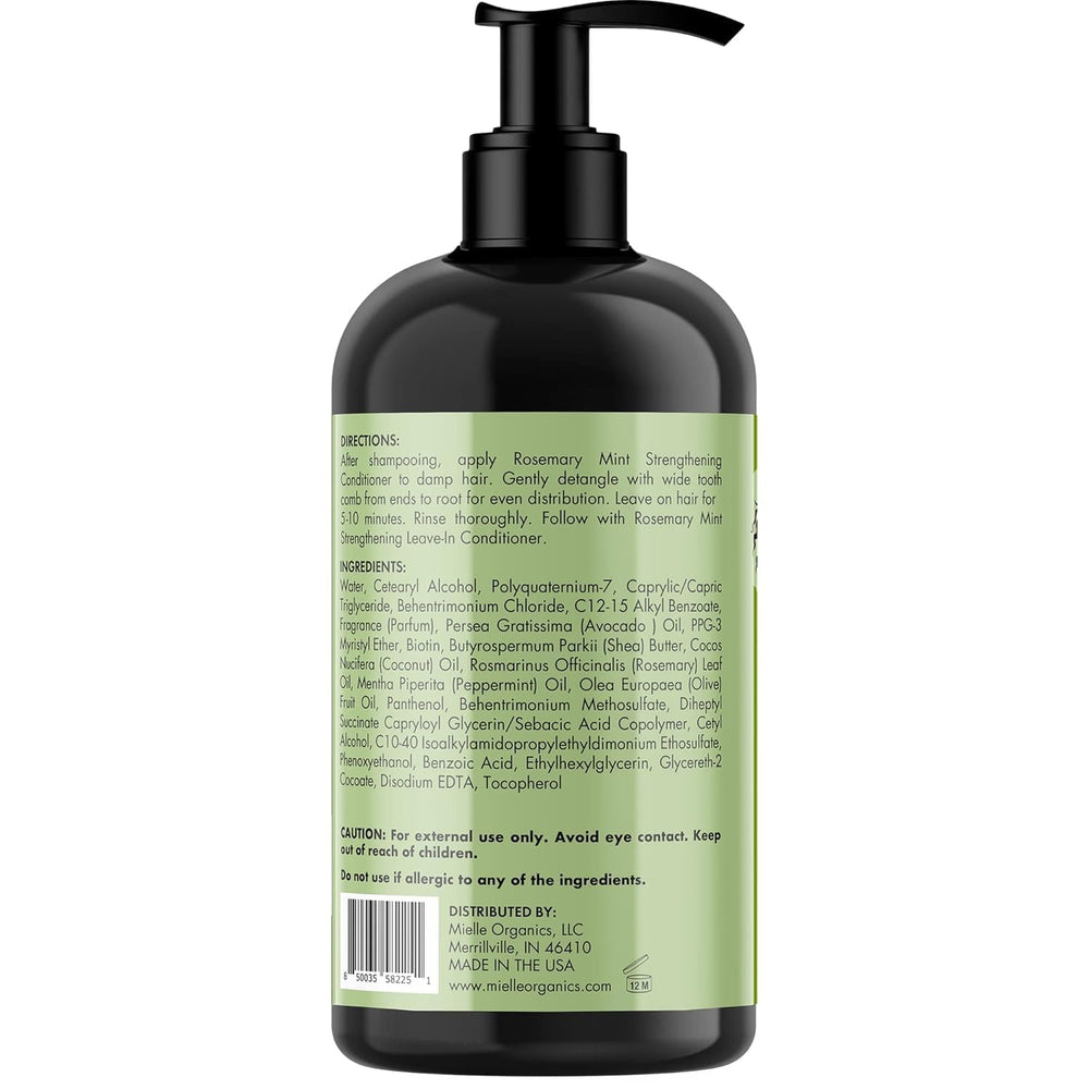 Cabello seco nutrido por el acondicionador romero-menta de Mielle Organics