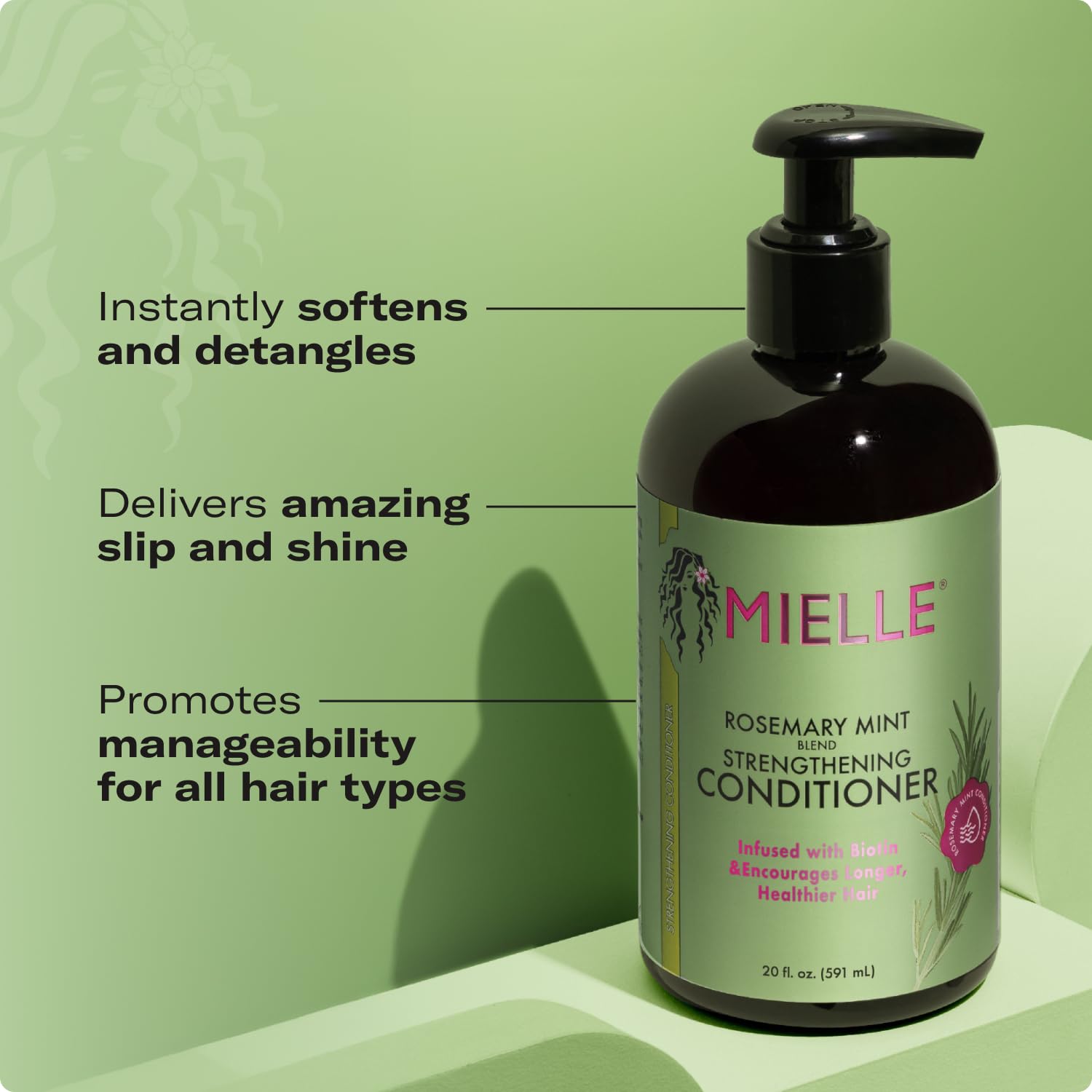 Textura cremosa del acondicionador romero-menta de Mielle Organics