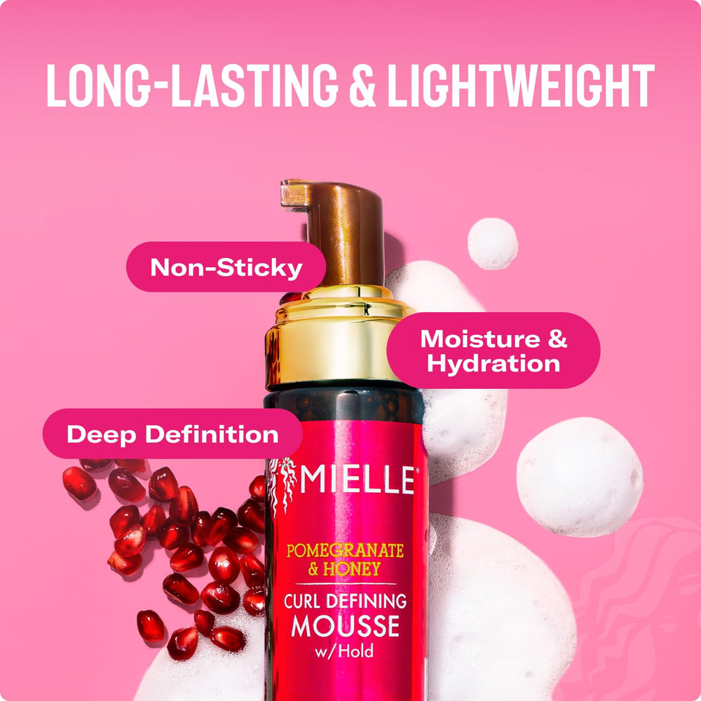 Mielle Organics granada y miel mousse: textura no pegajosa para mayor comodidad.