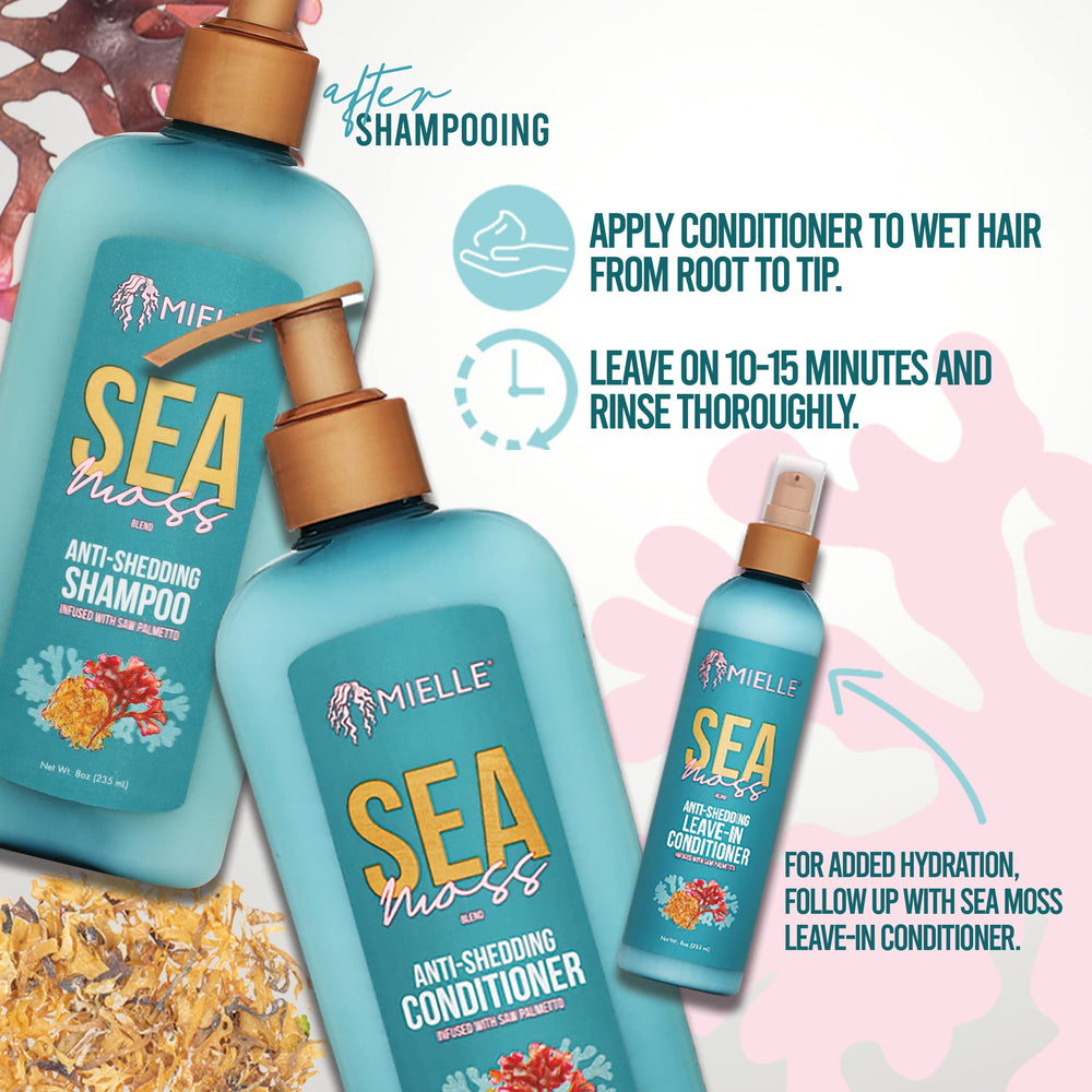 Mielle Organics Sea Moss Condicionador: aplicación en cabello mojado para reducir quiebes