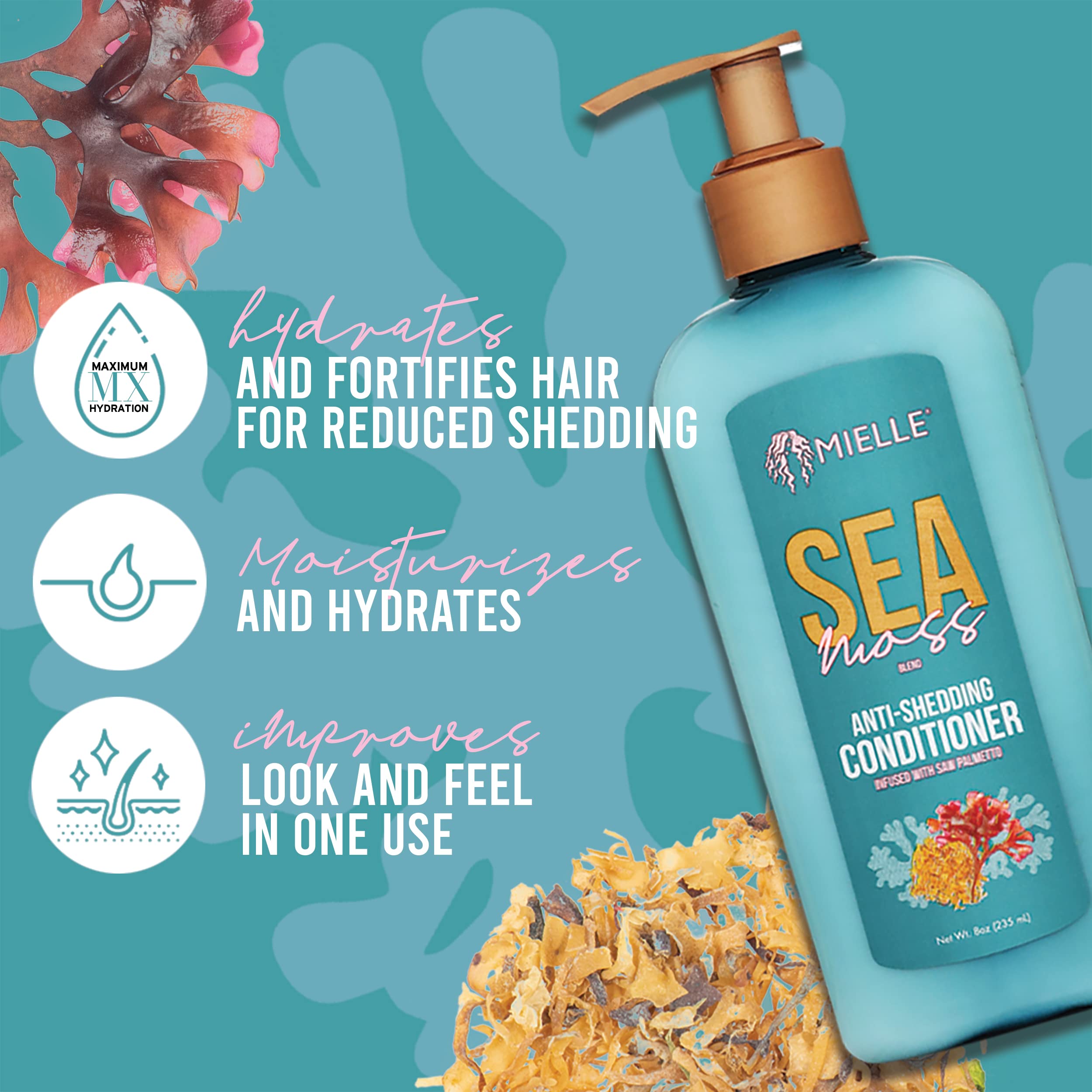 Mielle Organics Sea Moss Condicionador: textura cremosa para hidratación profunda y suave
