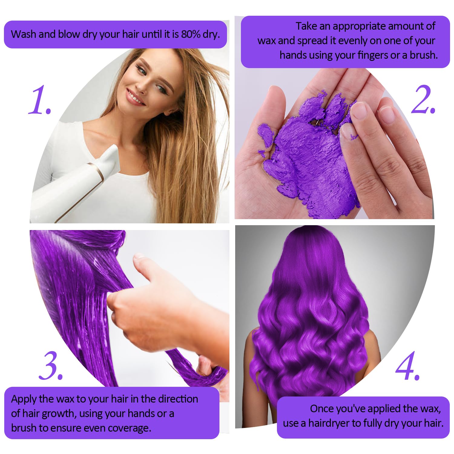 Mifeloy Cera Violeta: ideal para cosplay y fiestas con aplicación rápida.