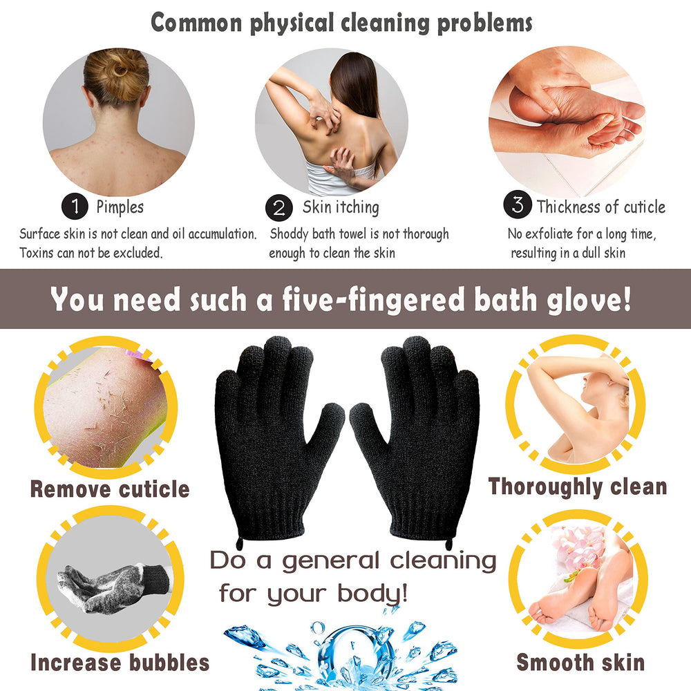 MIG4U guante exfoliante para ducha, sesión de exfoliación y masaje corporal.