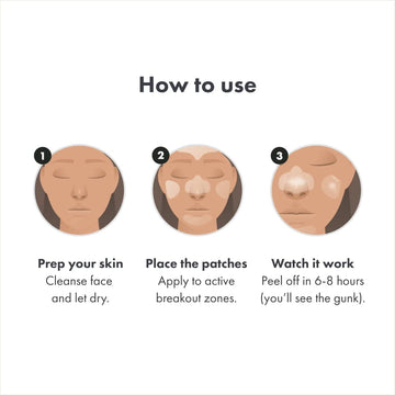Mighty Patch hydrocolloïde médical utilisé sur le visage.