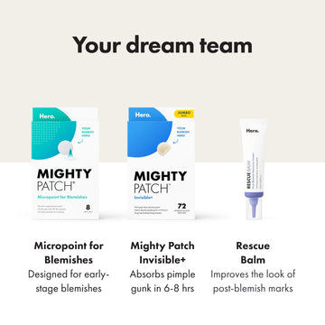 Mighty Patch Invisible+ para espinilla: tratamiento suave para puntos blancos y granos.