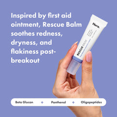 Aplicación matutina con bálsamo de rescate Mighty Patch para piel nutrida.