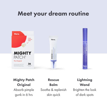Fórmula sin fragancia para Rescue Balm Mighty Patch, ideal para piel sensible.