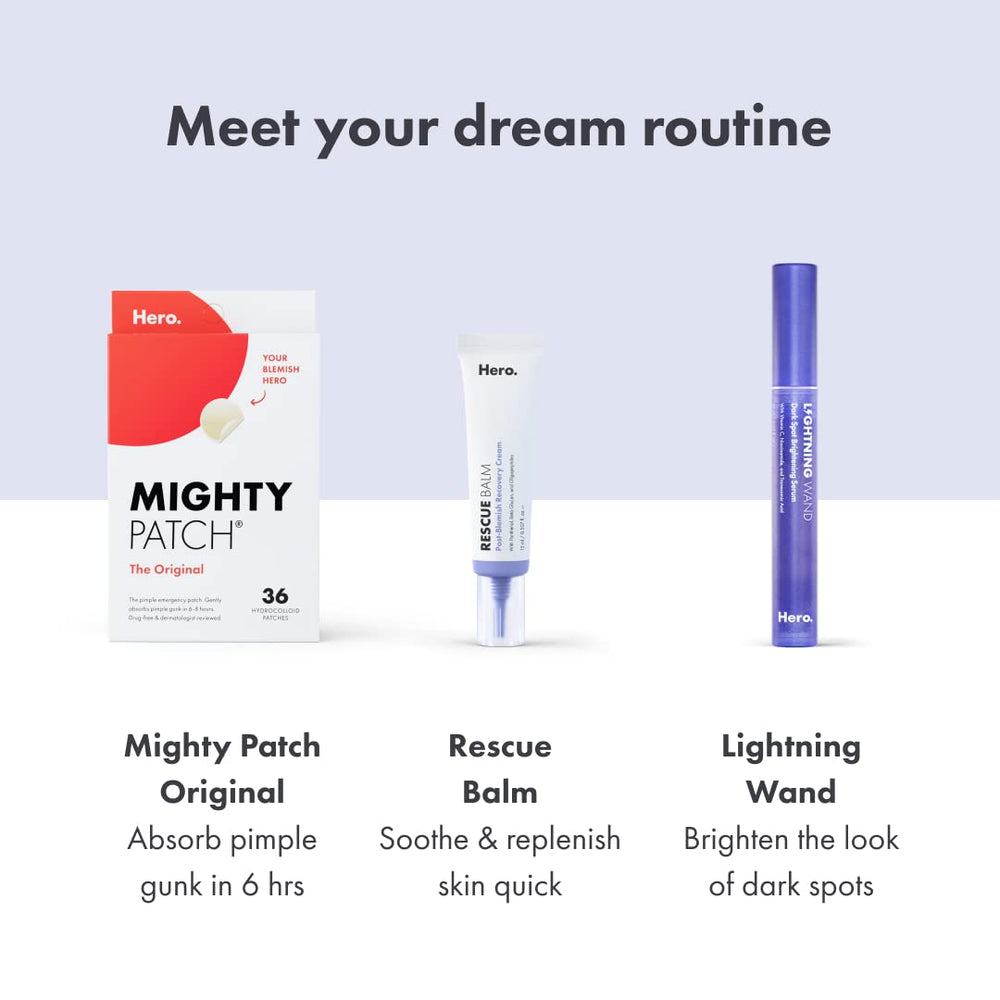 Fórmula sin fragancia para Rescue Balm Mighty Patch, ideal para piel sensible.