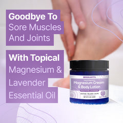 MIGRASTIL absorción rápida crema magnesio lavanda sin grasa para uso diario.