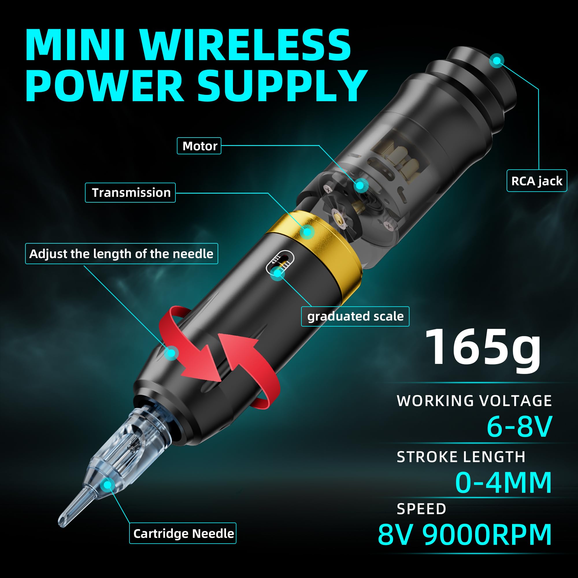 MIHERT: batería 1500mAh para sesiones largas sin interrupciones