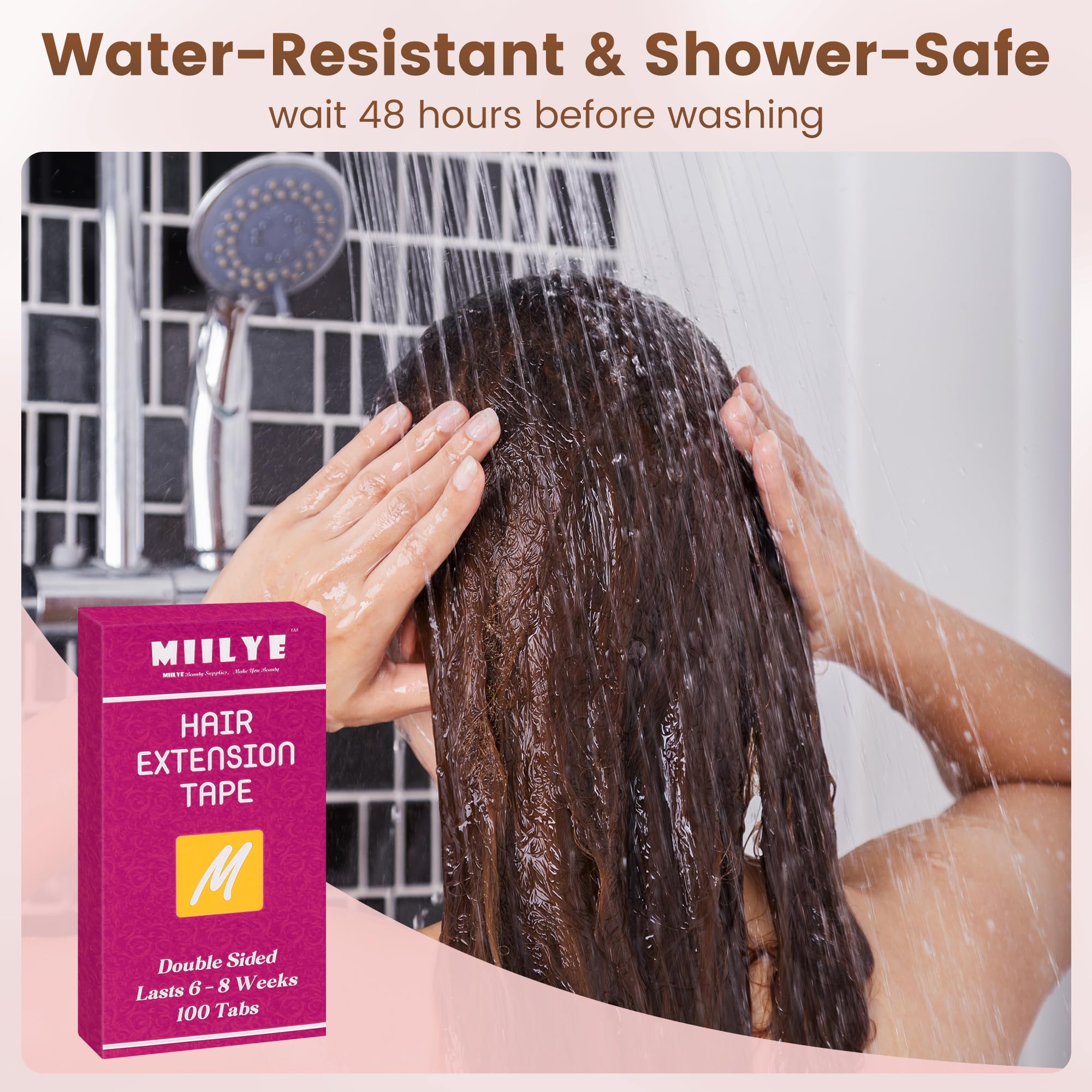 MIILYE cinta resistente al agua para uso diario en extensiones