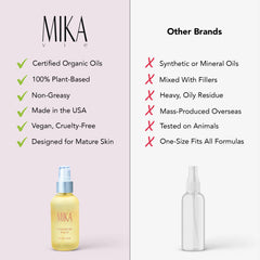 Mika Vie huile corps absorption rapide sans gras pour peau confortable.