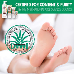 Milagro de Aloe textura ultrarrápida, absorción rápida para pies suaves.