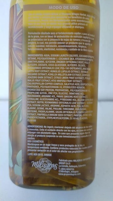 Milagros, producto importado desde Colombia, pensado para cabellos finos