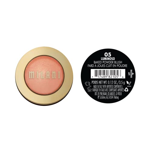 Milani rubor horneado aplicación fácil para un aspecto rápido y natural.