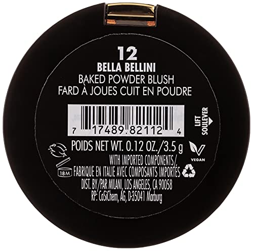 Milani Baked Blush Bella Bellini acabado satinado para realzar rasgos.