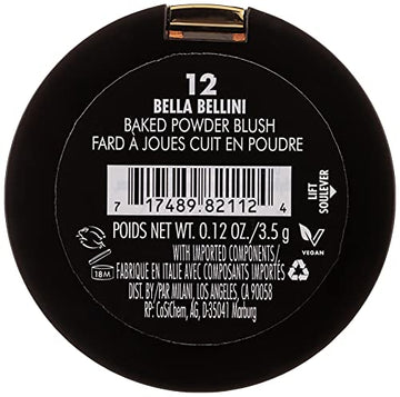 Milani Baked Blush Bella Bellini acabado satinado para realzar rasgos.