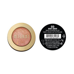 Milani Baked Blush Berry Amore, acabado luminoso para resaltar pómulos.