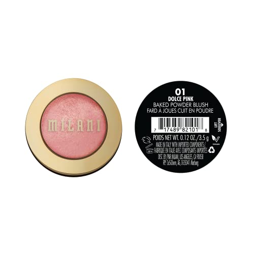 Aplicación diaria con Milani Baked Blush Dolce Pink para tono favorecedor
