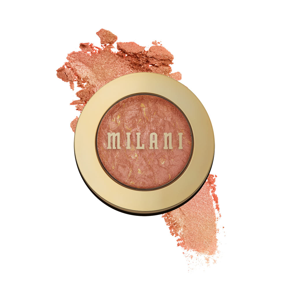 Milani Baked Blush Rosa d'Oro, acabado mate suave para definir pómulos.