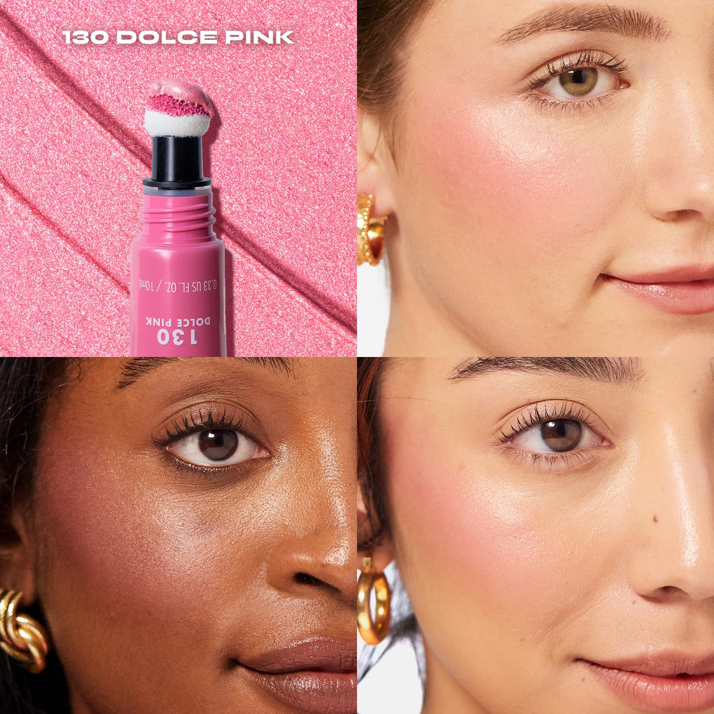 Milani Cheek Kiss 2-en-1 brillo crea resplandor suave para un acabado radiante.