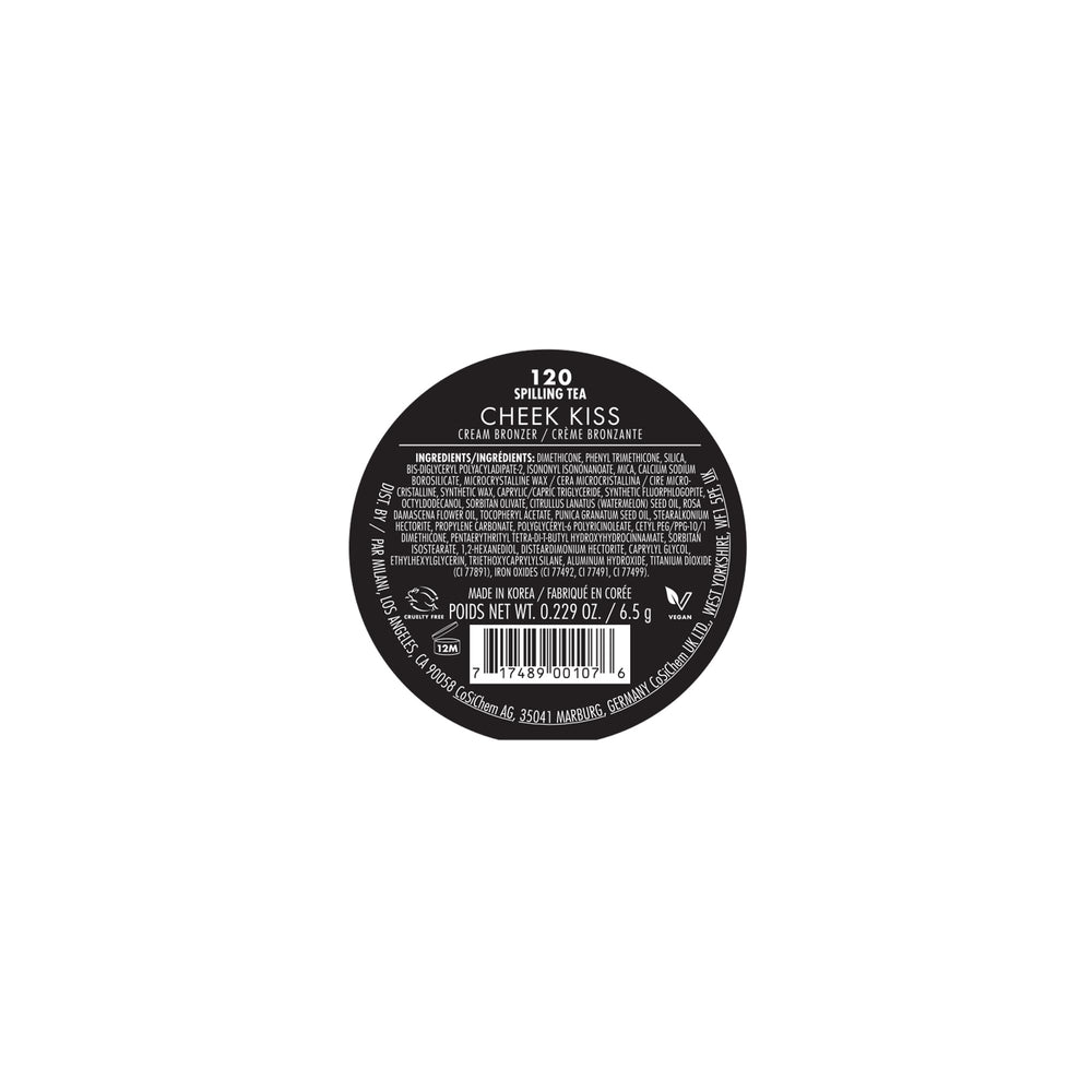 Milani Cheek Kiss crema bronceador Spilling Tea, difuminado suave para contornear.