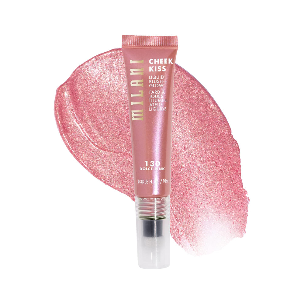 Milani Cheek Kiss líquido rubor Dolce Pink con aplicador-cojin para aplicación precisa.